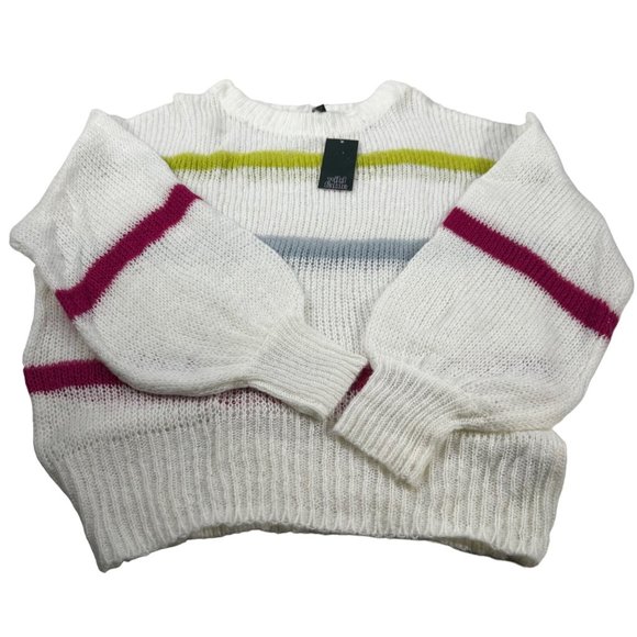 Wild Fable Women's Size XS Sweater Pullover Oversized Crew Neck Striped New - Picture 1 of 13